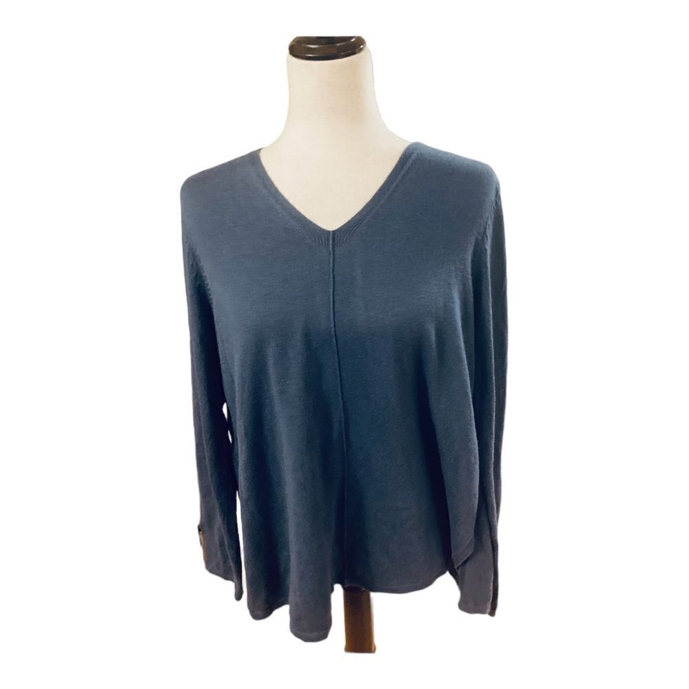 J. Jill Blue/gray V-Neck Sweater